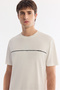 Men's Ecru Crew Neck Printed Soft Touch Regular Fit T-Shirt A61Y1060 - 2