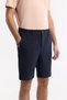 Men's Navy Blue Side Elasticated Ribbed Bi-Stretch Slim Fit Chino Shorts A51Y3730 - 4