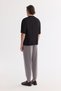 Men's Black Crew Neck Rayon Oversize Fit T-Shirt B001050 - 4