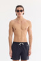 Men's Navy Blue Basic Quick-Drying Relaxed Fit Swim Shorts with Bag A61Y3800 - 7