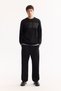 Men's Black Crew Neck Cotton Bi-Stretch Printed Regular Fit Sweatshirt A52Y1215 - 5