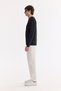 Men's Black Crew Neck Cotton Easy-Iron Regular Fit Sweatshirt A61Y1222 - 3