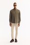 Men's Dark Khaki Button down Collar Cotton Soft Touch Regular Fit Shirt B002036 - 5