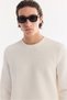 Men's Ecru Crew Neck Cotton Easy-Iron Regular Fit Sweatshirt A61Y1207 - 2
