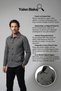 Men's Winter Fabric Navy Blue Cardigan Striped Pattern Classic Fit - 5234g - 8