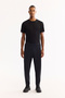 Men's Black Elastic Waist Soft Touch B-Stretch Technical Fabric Comfort Fit Sweatpants A52Y3415