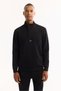 Men's Black Stand Collar Zippered Cotton Bi-Stretch Regular Fit Sweatshirt A52Y1282 - 5