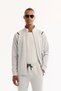 Men's Light Gray Elastic Waist Lace-Up Bi-Stretch Technical Fabric Regular Fit Sweatpants A52Y3416 - 3