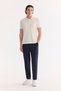 Men's Ecru Non-Curling Polo Collar Buttoned Bi-Stretch Interlock Regular Fit T-Shirt A61Y1075 - 6