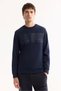 Men's Black Crew Neck Cotton Bi-Stretch Printed Regular Fit Sweatshirt A52Y1215 - 5