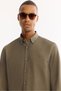 Men's Dark Khaki Button down Collar Cotton Soft Touch Regular Fit Shirt B002036 - 2