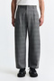 Barrel Fit Plaid Trousers