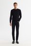 Men's Black Viscose Crew Neck Knitwear Regular Fit Sweater B005132 - 5