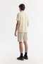 Men's Beige Crew Neck Printed Bi-Stretch Interlock Regular Fit T-Shirt A51Y1131 - 4