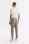 Men's Oil Green Classic Waist Cotton Jersey Carrot Fit Pants A51Y3013 - 3