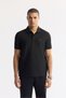 Men's Black Polo Neck Jacquard Elastane Regular Fit T-Shirt A51Y1121