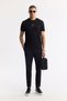 Men's Black Crew Neck Printed Bi-Stretch Interlock Regular Fit T-Shirt A51Y1162 - 7