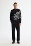 Men's Black Crew Neck Cotton Printed Regular Fit Sweatshirt A42Y1285 - 6