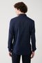 Men's Navy Blue-White Cotton Easy-Iron Shirt A32Y2094 - 4