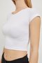 Women's Short Sleeve Summer Tight Basic White Crop T-Shirt - 4
