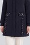 Navy Blue Quilted Jacket with Pocket Detail - 4