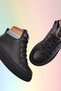 Angel Lace-Up and Zip-Up Leather Girls' Boots, Black - 7