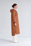 Shiny Quilted Jacket with Snap-Fastened Pockets, Brown - 2