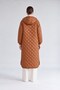 Shiny Quilted Jacket with Snap-Fastened Pockets, Brown - 3