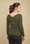 Women's Plus Size Khaki Sweater Collar Guipure Cty-cnd-11903b - 6