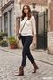 Women's Brown Zippered Pointed Toe Genuine Leather Boots - 3