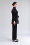 Black Sequin-Detailed Jacket Set with Belt - 2