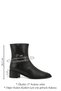 Women's Black Zippered Pointed Toe Genuine Leather Boots - 3