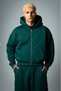 Green Boxy Crop Men's Jacket Zip Hoodie - 5