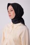 وشاح حريري - 4305-50، لون أسود، قماش تويل. - 2