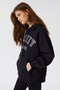 Carla Women's 100% Cotton Hooded Sweatshirt, Black - 4