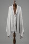Snap Fastener Premium Shoulder Shawl Poncho - Gray - 5
