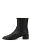 Women's Black Zippered Pointed Toe Genuine Leather Boots - 6