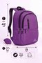 LSS-2034 UNISEX SCHOOL BACKPACK FOR STUDENTS: DAILY USE, TRAVEL, VACATION, SPORTS, HIKING, TRIP, CAMPING, DIARY – PURPLE - 8