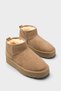 Thick Sole Round Toe Furry Inside Mink Suede Ankle Boots - 3