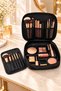 Black 4 Compartment Makeup Bag Cosmetic Makeup Suitcase Set| Care Travel Makeup Cosmetic Organizer - 4