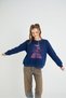 Licensed Printed Thick Navy Blue Sweatshirt - 4