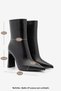 Women's Pointed Toe, Thick Heel, Zip-Up Casual Boots - Hivron Black - 8