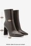 Women's Pointed Toe, Thick Heel, Zip-Up Casual Boots - Hivron, Brown - 8
