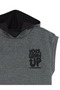 Boy's Slogan Printed Gray Hooded Sleeveless Sweatshirt 6-11 Years - 6