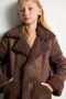 Suede Look Plush Lined V-Neck Parka for Girls H2031A826Au - 6