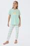 Mother & daughter pajama set - women's and kids' pajamas sold separately | 100% cotton green patterned - 3