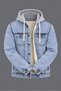 Men's Fur-Trimmed Oversized K.Mavi Hooded Denim Jacket - 2
