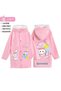 Cute "Kawaii" Rabbit and Star Balloon Patterned Pink Raincoat for Girls and Boys with Hood, Transparent Visor, and Reflective Strips—Matches Backpack - 8
