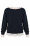 Navy Blue Lace Sweater - 261156 - 2