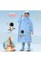 Cute Astronaut, UFO, Planet, Star—Girls' and Boys' Raincoat, Hooded, with Transparent Visor and Reflective Strips, Backpack-Compatible - 7
